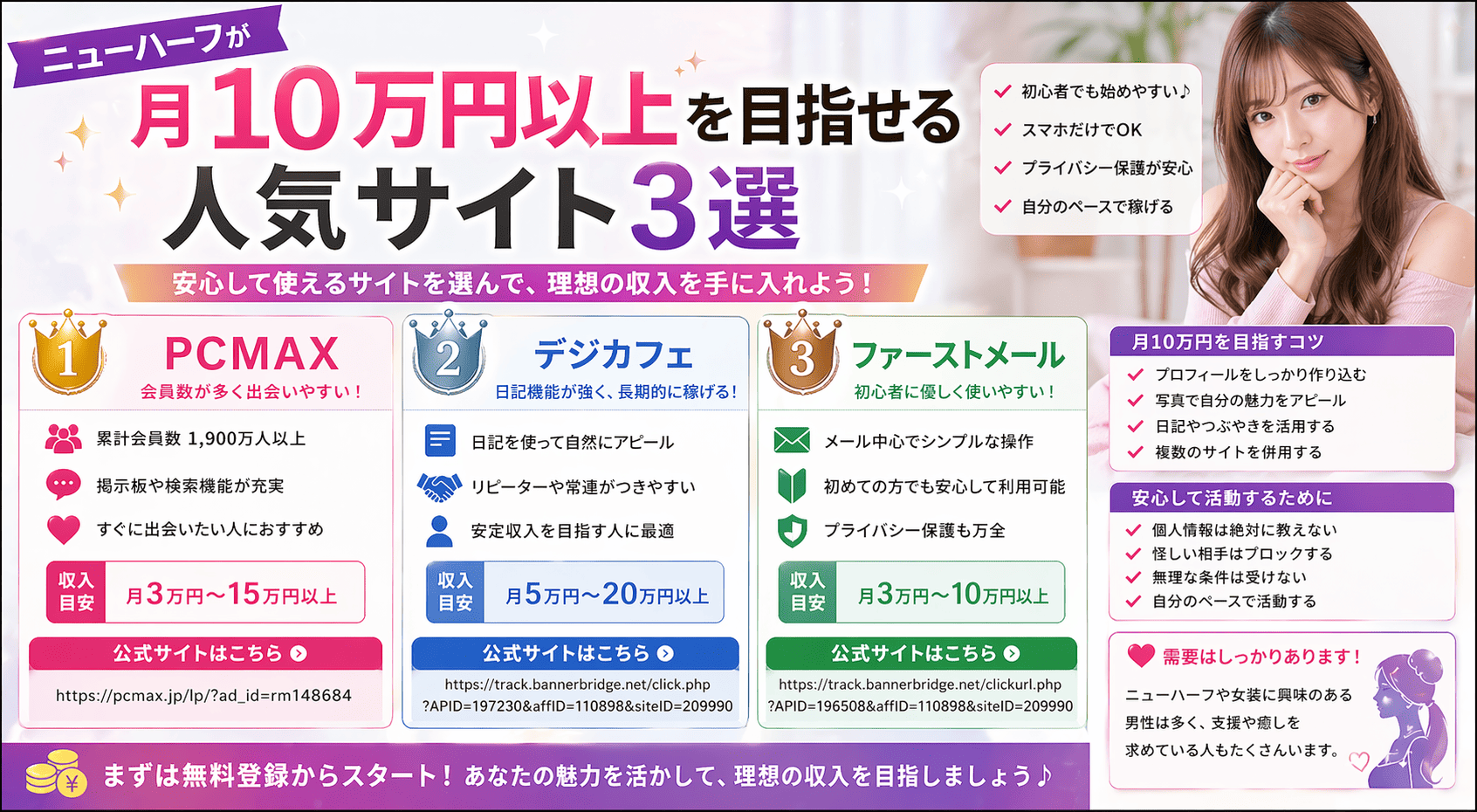 ニューハーフがアナルセックスして毎月10万円！お金を稼ぐためのサイト3選